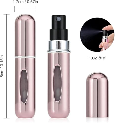 OBSGUMU 4pcs Mini Perfume Travel Bottle, Perfume Atomiser Refillable, 5ML Spray Bottles, Portable for Travel Holiday, Outdoor Activities and Business — view 2