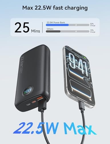 SNOMH Power Bank 27000mAh Powerbank Fast Charging 22.5W, Portable Charger High Capacity with 3-Port and Smart LCD Display for iPhone 17/16/15/Samsung/iPad/Smartphones etc — view 6