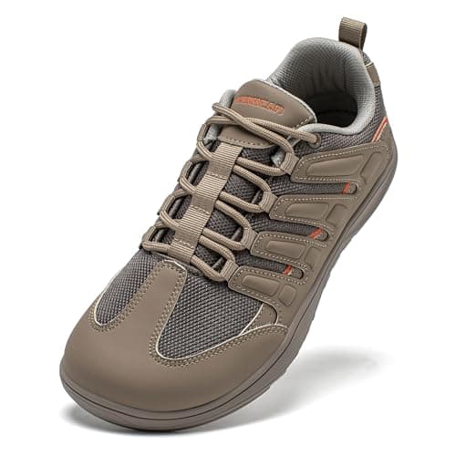 HOBIBEAR Wide Barefoot Shoes Men Women Walking Trail Running Sneakers | Zero Drop Sole | Lightweight Comfortable Brown