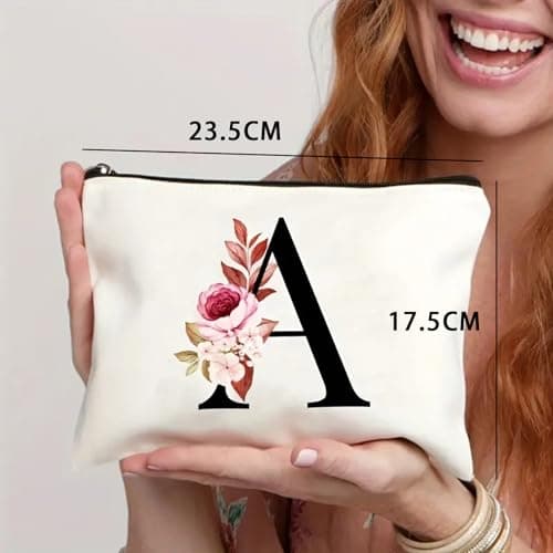 Waterproof Makeup Bag Travel Cosmetic Pouch for Women, Large Capacity Toiletry Bag Organiser with Zipper, Personalised Gift for Birthday Bridesmaid Wedding Ladies — view 2