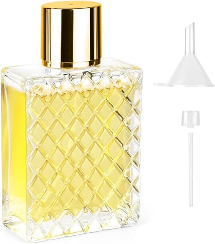 Ysimple 100ml Perfume Atomiser, Portable Clear Empty Glass Perfume Spray Bottles, Refillable Perfume Atomizer Large Cosmetic Fine Mist Atomizer for Travel(Golden)