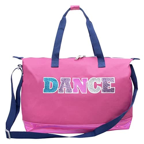 MADISON & DAKOTA Over the Shoulder Garment Dance Bags for Girls, Teen Dancers, Costumes, Boys | Holographic Glitter Dance Workout Bag for Kids, Competitions (Dance 1)