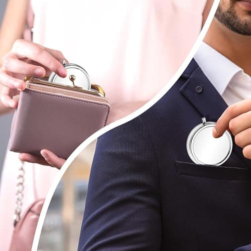 Small Pill Box, Single Pill Box, Portable Medicine Pill Case, Small Metal Pill Case, for Tablets Vitamins Cod Liver Oil Supplements Medication Purse Pocket Portable (Silver) — view 4