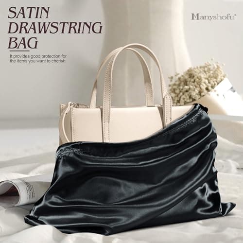 Manyshofu Satin Shoe Storage Bag, 7 Pack, Black (23.6 x 19.6) — view 6