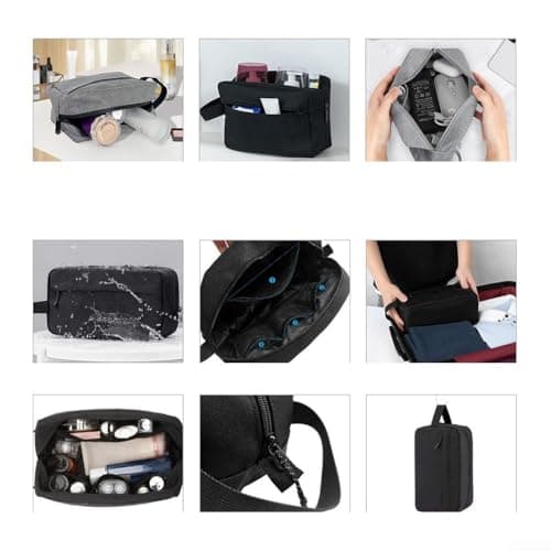 Shophubio Hanging Travel Wash Bag in Oxford Fabric, Large Capacity Toiletry Bag for Men Women, Portable Makeup Organiser and Shaving Kit, Essential Cosmetic(Black) — view 2
