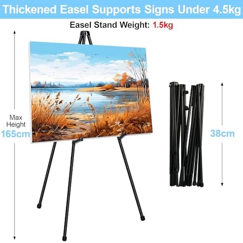 VAIIGO 6 Pack Thickened Easel Stands for Display, Folding Metal Tripods — view 4