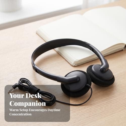 Lightweight Headphones, Beige, Simple Wired Over-ear Headset With 3.5mm Jack — view 4