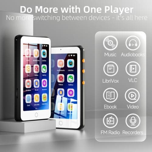 TIMMKOO 4'' Portable MP3 Player for Kids No Ads No Distractions BT and WiFi — view 3