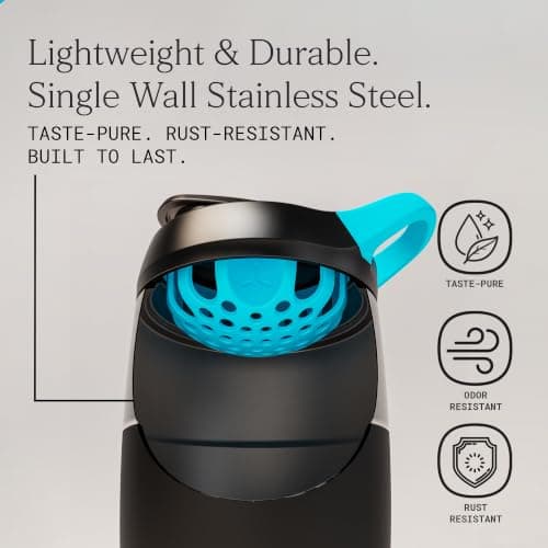 PROMIXX Pursuit Stainless Steel Shaker Bottle 760ml, Black — view 4