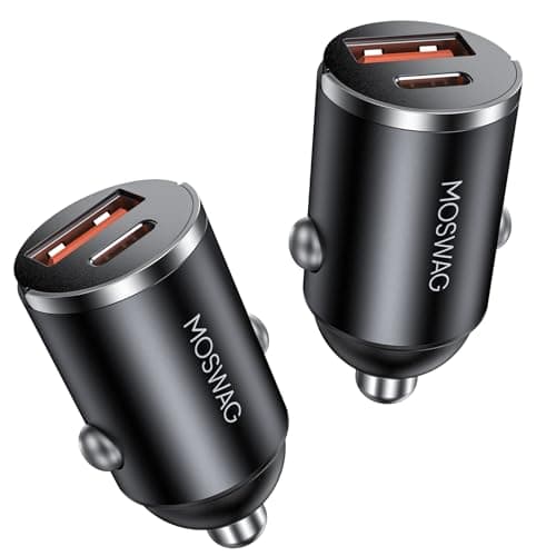 MOSWAG Car Charger, QC 3.0 Cigarette Lighter USB Charger 12V -2 Pack
