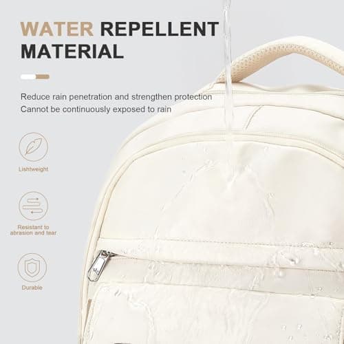 HYC00 School Bags for Girls Boys Secondary High Middle School Backpack Womens Casual Daypack 14 Inch Laptop Rucksack Backpack for Travel College Work Bookbags for Teens Girls Schoolbag, Beige Khaki — view 6