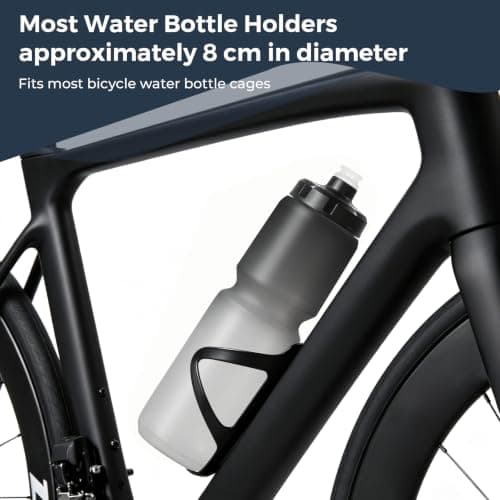 ADSPED 2 Pack Squeeze Sports Water Bottle 700ml Cycling Bottle 24oz Bike Water Bottle BPA-free Reusable for Bicycle Running Hiking Gym & Outdoor Fits Most Bike Cages Black White and Black — view 6
