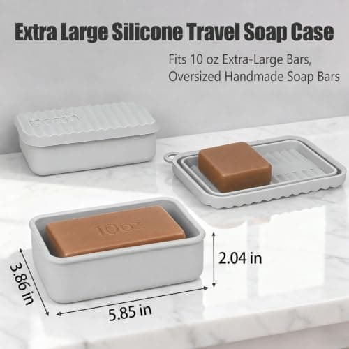 AIDIMMING Extra Large Leakproof Silicone Travel Soap Case (Deep Gray) — view 2