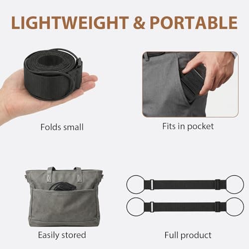 FunnAura 3 Pcs Luggage Straps for Suitcases, Adjustable Backpack Accessories Suitcase Strap for Portable Travel Luggage Straps Over Handle (Black) — view 3