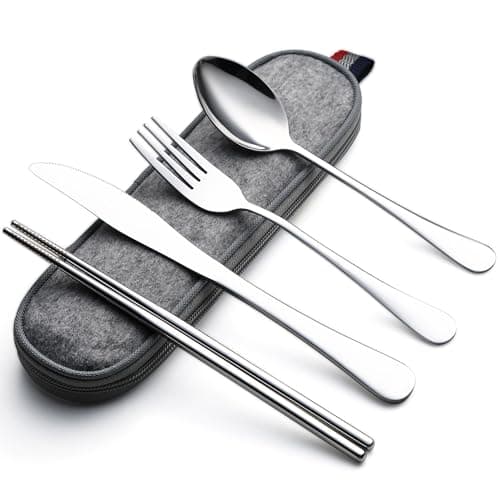 DEVICO Travel Cutlery Set, Stainless Steel Camping Cutlery Set for 1