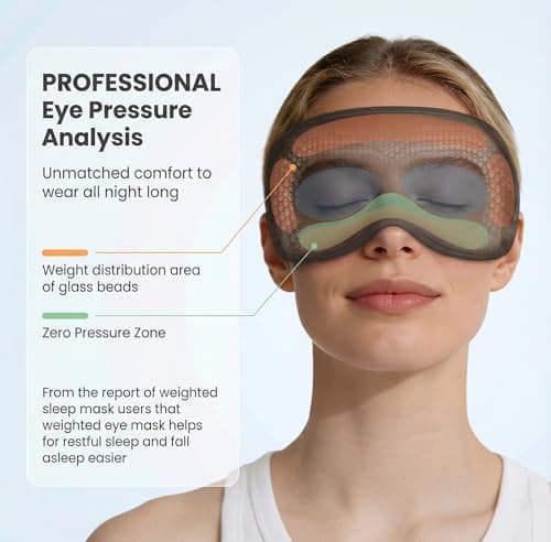 Weighted Eye Mask for Sleeping 2 Pack: Gentle Pressure Blackout Sleep Mask with 3D Contoured Cups, Zero Eye Pressure Sleep Mask for Lash Extensions, Memory Foam Travel Mask, Black Purple — view 6