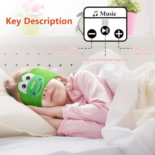 OFFCUP Sleep Headphones, Headband Headphones, Soft Bluetooth Headset Hi-Fi Stereo Super Bass Music Headphones for Men Women Office Nap Travel Yoga Workout Meditation（Green Dinosaur） — view 4