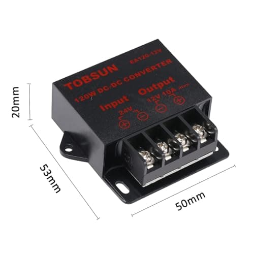 2 Pack - DC 24V to 12V 10A 120W Step Down Buck Converter, Power Converter Voltage Regulator Reducer, Compact Transformer Mini Module for Golf Cart Club Car, Truck, RV Electronics — view 6