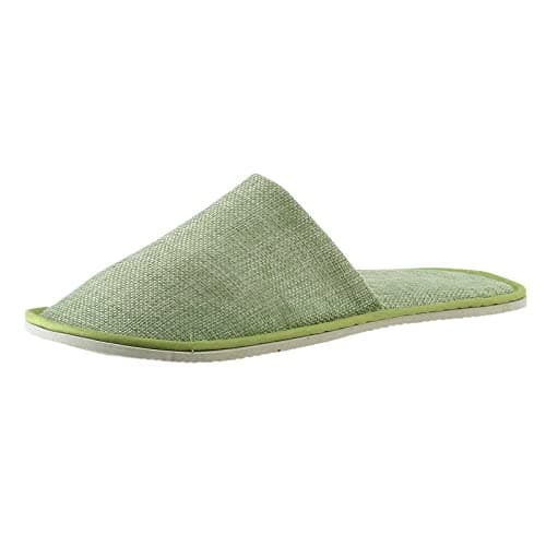 LinRim Disposable Slippers Guest Slippers - Terry Slippers for Travel, Spa, Sauna and Home - Non-Slip Sole - One Size Open Hotel Slippers for Spa, Party, Guest, Hotel and Travel, 05 Green, One Size