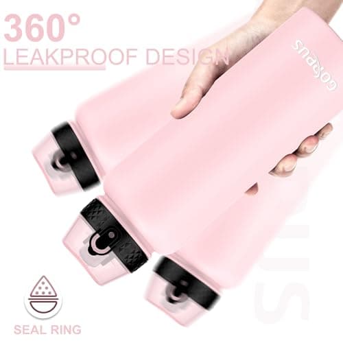 GOPPUS 1.2L/40oz Stainless Water Bottle with Straw Double Wall Insulated Bottles with Strap Large Vacuum Thermal Flask Leakproof Keep Cold Drinks Bottles with Flip Top Lid for Men Women BPA Free — view 4
