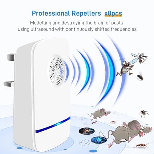 Mouse Deterrent Plug In, 8 Pack Electronic Ultrasonic Pest Repellent for Home Harmless to Pets and Human Ultrasonic Pest Repeller for Mouse, Anti, Rat, Spider, Rodent, Fly, Mosquitoes — view 2