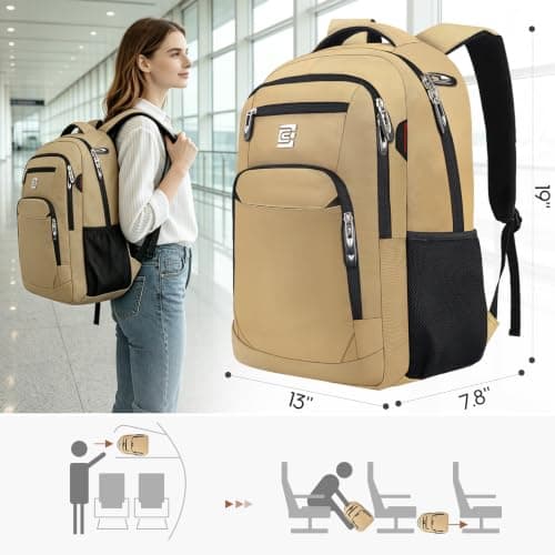 marcello 18 Inch Laptop Backpack for Men, Water Resistant Travel Rucksack — view 3