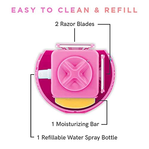 3-in-1 Women Manual Hair Shaver & Body Hair Trimmer, Hair Removal Tool for Smooth, Silky Skin – Portable On-the-Go Shaver (Rose Red) — view 3