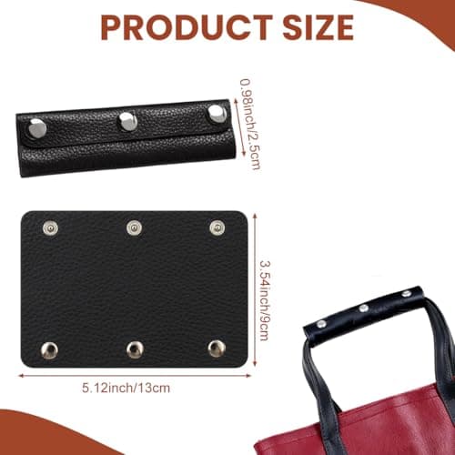 2Pcs PU Leather Handbag Handle Covers Protector Wraps for Purse Luggage Bag Strap Repair Craft Making DIY Supplies — view 2