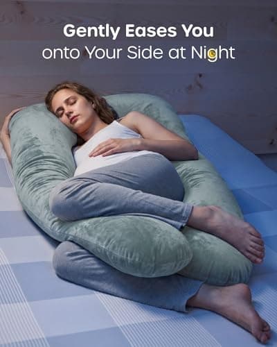 Nuliie Pregnancy Pillow for Sleeping, U Shaped (Green) — view 4
