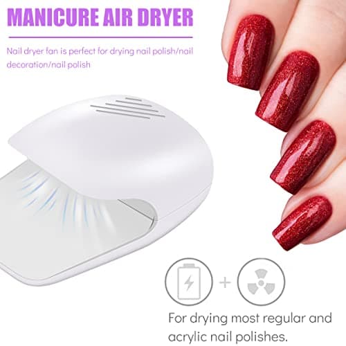 Nail Dryer for Regular Nail Polish with Fan, Battery Operated Polish Machine, Quick-Drying Safe Tools for Women Kids, Christmas Gifts — view 6