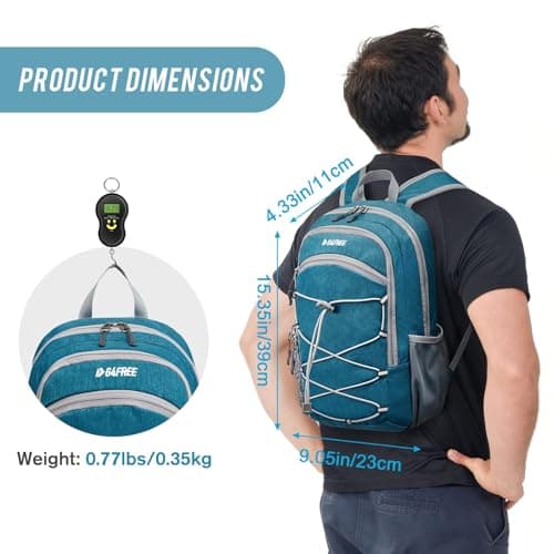 G4Free 12L Small Hiking Backpack RFID Mini Rucksack Compact Multipurpose Daypacks for Men Women Camping Walking Daytrip Travel — view 4