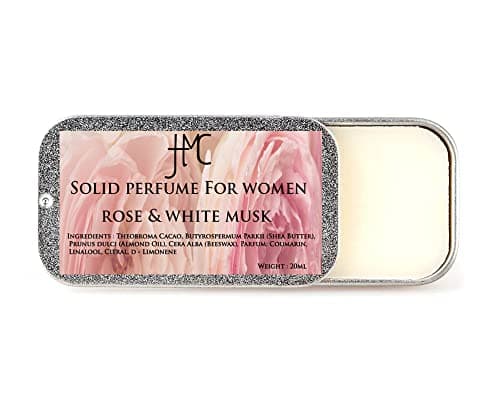 Solid Perfume For Women Rose & White Musk Solid Cologne Handmade In UK