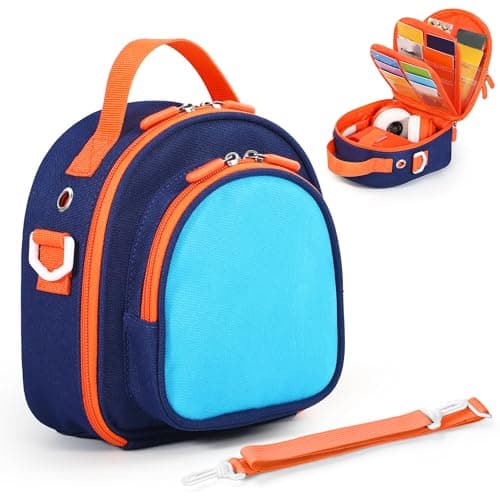 TATAVR Carrying Case Compatible with Yoto Mini, Card Holder Hold Up to 30 Cards, Travel Storage Bag with Adjustable Shoulder Strap for Audio Music Player & Headphone, Bag Only (Blue)