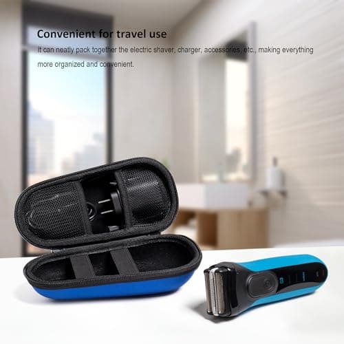 seplouis Electric Shaver Travel Case for Braun Series 3, 5, 7, 9 Electric Shavers, Blue — view 6