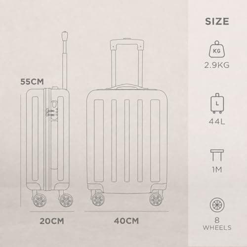 AVIO 55cm Cabin Suitcase | Lightweight Four-Wheel Spinner Lock - Dark Green — view 4