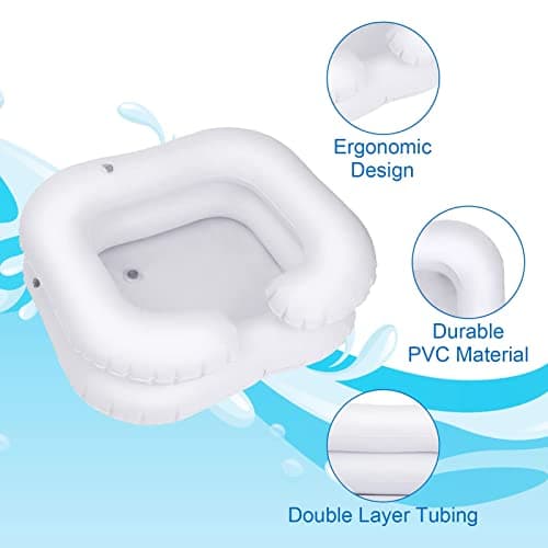 LN COZY CORNER Inflatable Hair Wash Basin, Portable Shampoo Basin for Travel & Home Use, Foldable & Leak-Proof Design, Lightweight Hair Washing Bowl for Bedridden Patients, Babies & Pets — view 4