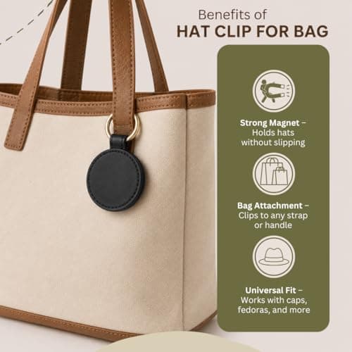 GALAXY BEAUTY Magnetic Hat Clip for Bag Travel (Black) — view 2