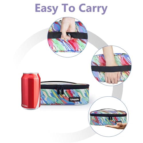 Gloppie Insulated Lunch Bag Soft Cooler Bag Durable Thermal Lunch Box for Work/School/Picnic/Outdoor, Small Food Containers Portable 3.5L Lunchbox for Women Men Kids Girls Ladies, Multicolour — view 2