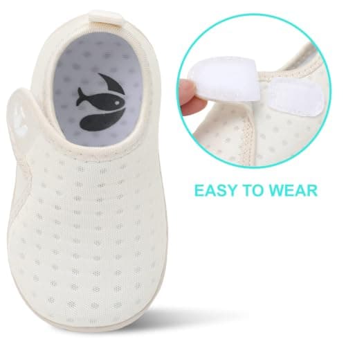 JOINFREE Slippers for Baby Boys Girls Summer Water Shoes Breathable Comfort Non-Slip Toddler Aqua Shoes Quick-Dry for Beach, Pool & Swimming Beige 12-18 Months — view 5