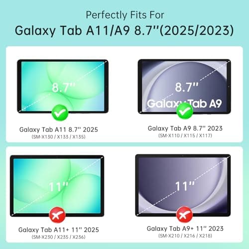 CoBak Case For Samsung Galaxy Tab A11 (2025) / A9 (2023) 8.7 Inch - PU Leather Smart Tablet Cover, Translucent Hard Shell, Two Viewing Angles, Orange — view 2