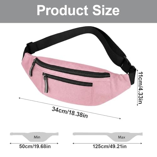 Bum Bag – Lightweight Waist Bag & Waterproof Fanny Pack for Women & Men, Secure Travel Belt Bag for Festivals, Hiking, Running, Holidays – Ideal Bum Bags for Ladies & Men (Pink) — view 2