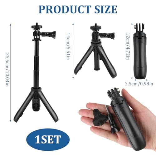 Mini Tripod Selfie Stick for Action Camera,13-25cm Extendable Camera Stand — view 2