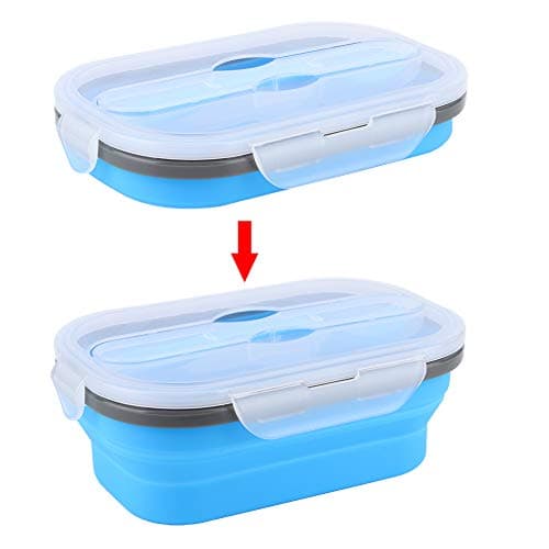 Rengue Silicone Folding Lunch Box 800ml, Food Container for Microwave and — view 3