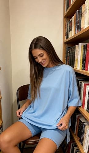Womens 2 Piece Lounge Sets Summer Spring Oversized Shirt Biker Shorts Casual Travel Beach Matching Outfits with Pockets 2026 (E,S) — view 3