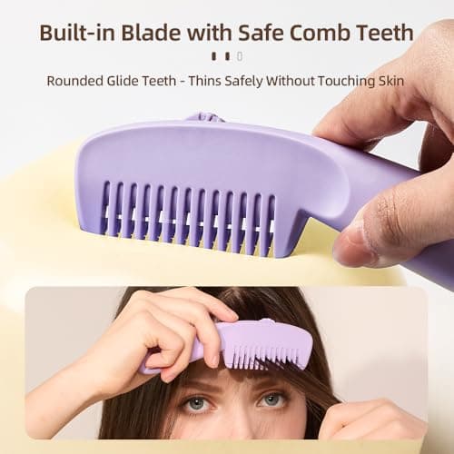Cryslora Hair Razor Comb, Hair Triming Comb, Hair Thining Trimmer, Homeuse Cutting and Styling (Purple) — view 5