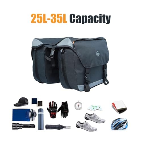 HOMPER Bike Double Pannier Bag 35L Large Capacity with Reflective Stripe — view 4