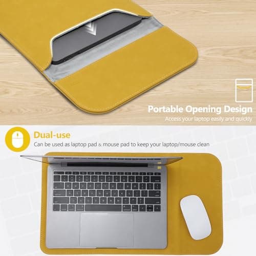 HYZUO 15-16 Inch Laptop Sleeve Bag, Lemon Yellow — view 5