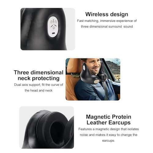 YDuupxe Travel Neck Pillow with Wireless Headset Memory Foam U Shaped Music — view 2