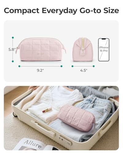 BAGSMART Small Travel Makeup Bag for Women, Wide Opening Cosmetics Bag — view 5