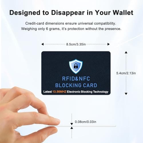 Tobfit RFID Blocking Cards - 2 Pack, Premium Contactless NFC Debit Credit Card Passport Protector Blocker Set for Men & Women, Smart Slim Design Perfectly fits in Wallet/Purse — view 4
